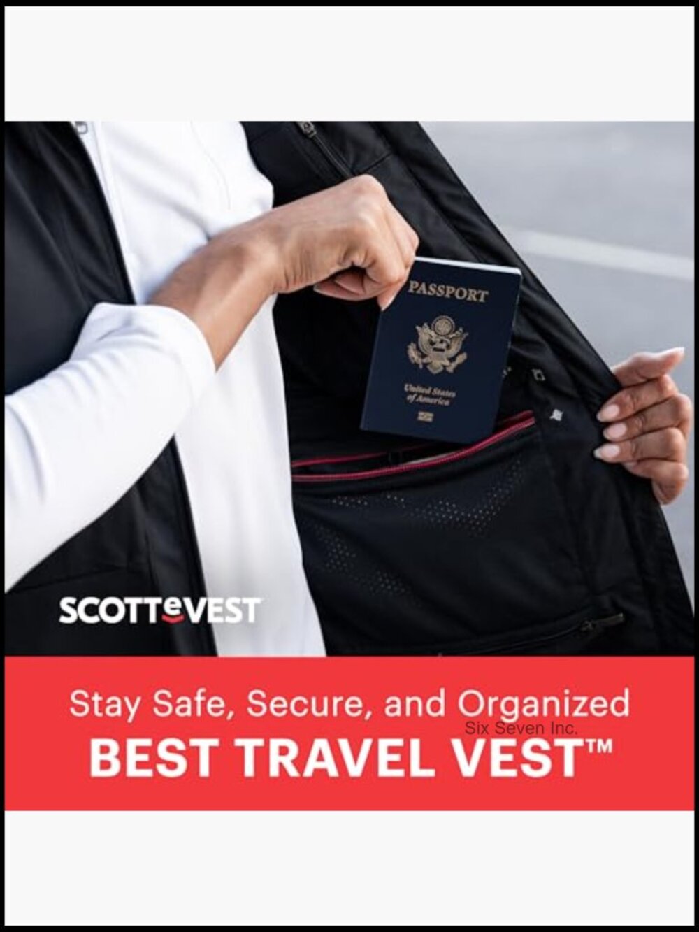Travel Vest with 24 Hidden Pockets Water Repellent Lightweight Polyester - Picture 4 of 6